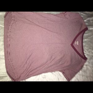 Maroon colored striped t shirt